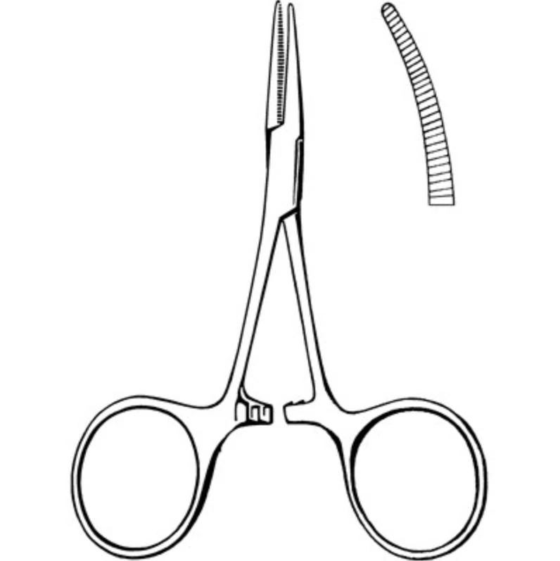 Sklar Hartman Mosquito Hemostatic Forceps, Curved, Serrated, 3-1/2" (9 cm), Non-Sterile, 12/Box