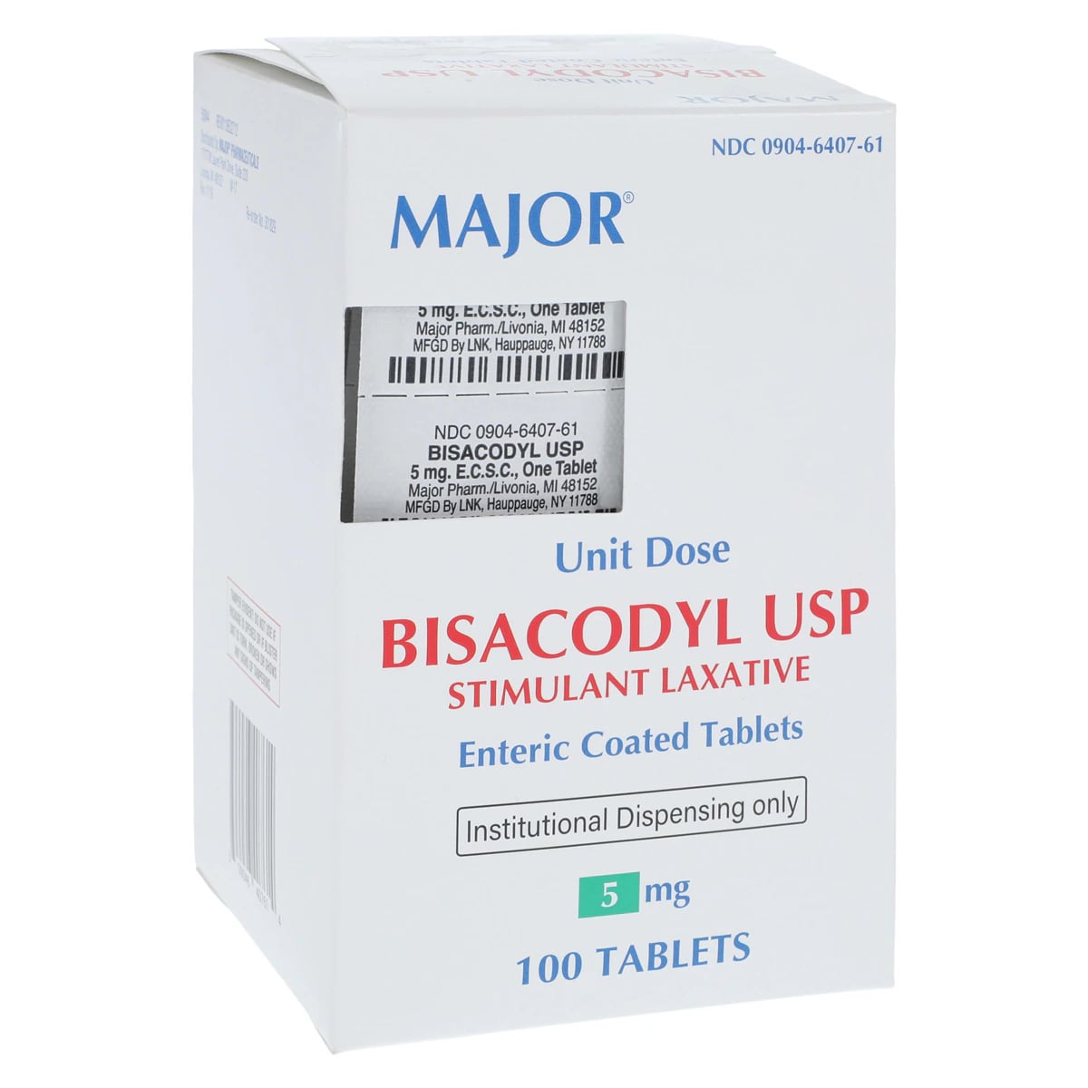 Bisacodyl EC Tablets UD, 5mg, 100/Box (10x10)