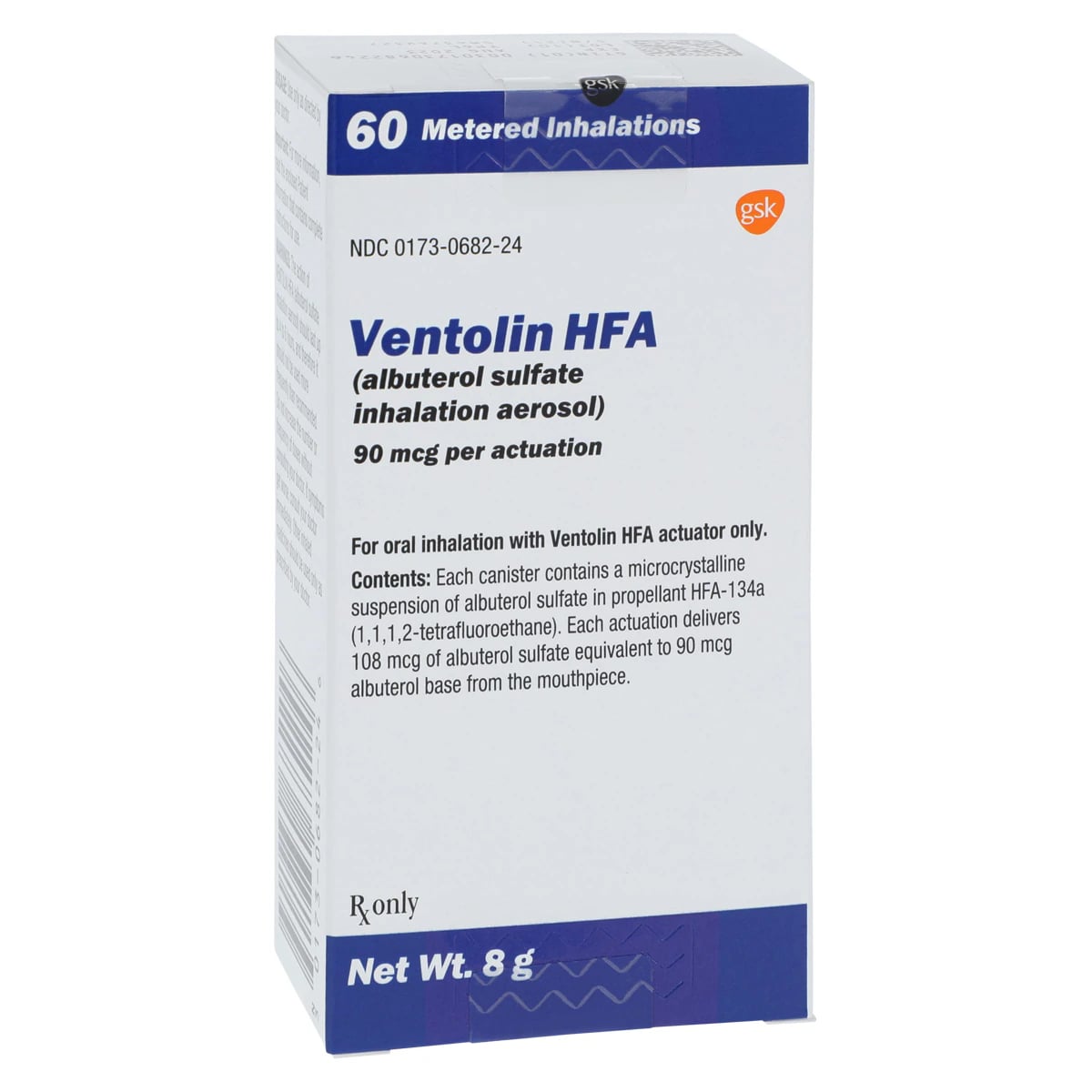 Ventolin HFA Inhalation Aerosol 90mcg with Dose Counter, Albuterol Inhaler, 8g Canister