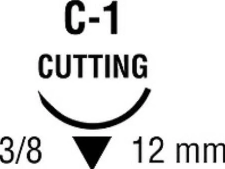 Medtronic Chromic Gut Suture, 5-0, 18" Monofilament, C-1 Reverse Cutting 3/8 Circle Needle 12mm, Undyed, 12/Case