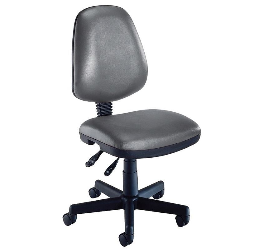 OFM Computer Task Chair, Anti-Microbial, Low Back, Charcoal, Wood/Steel Frame
