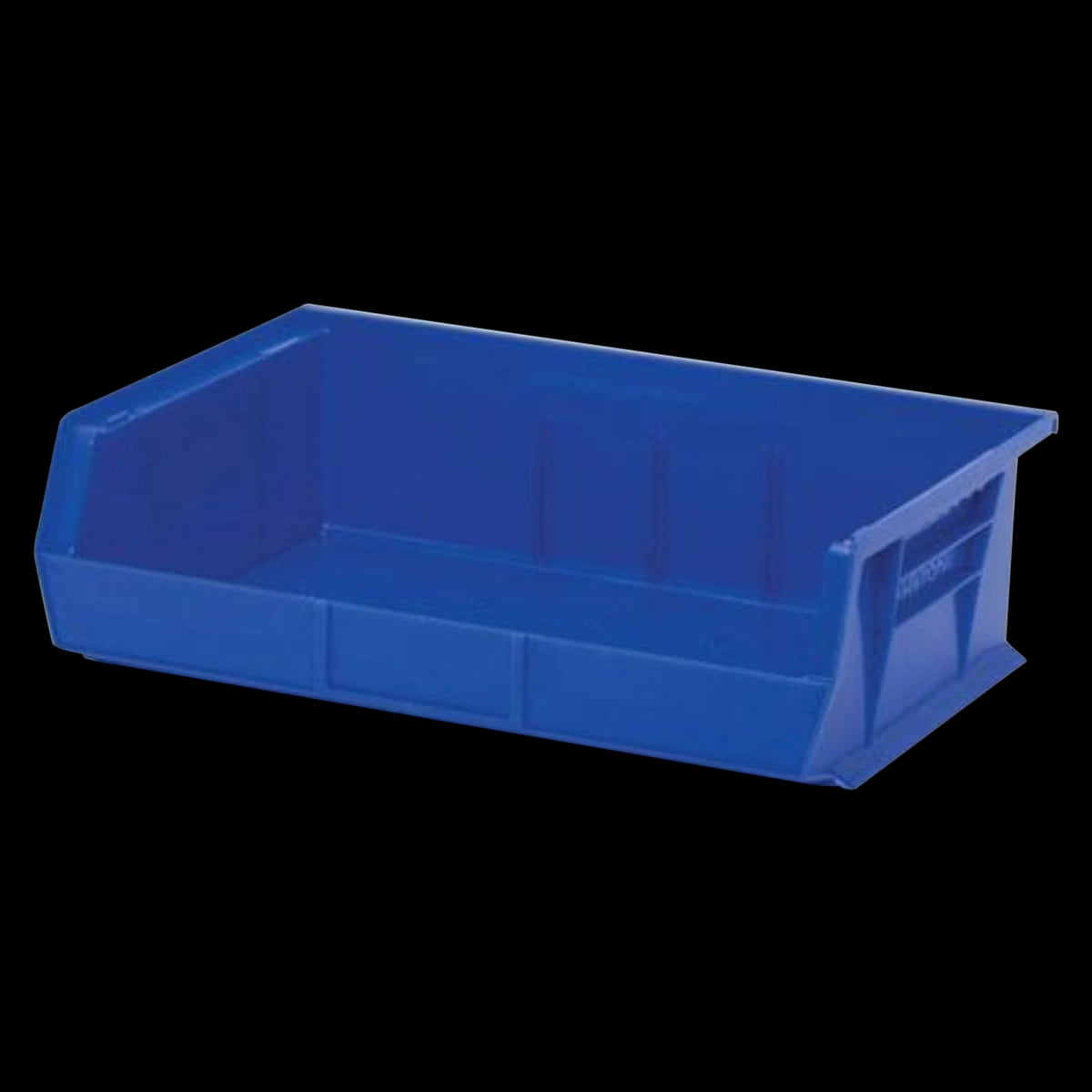 Marketlab Storage Bin, Blue Polymer with Label Slot, 16-1/2 x 10-7/8 x 5"