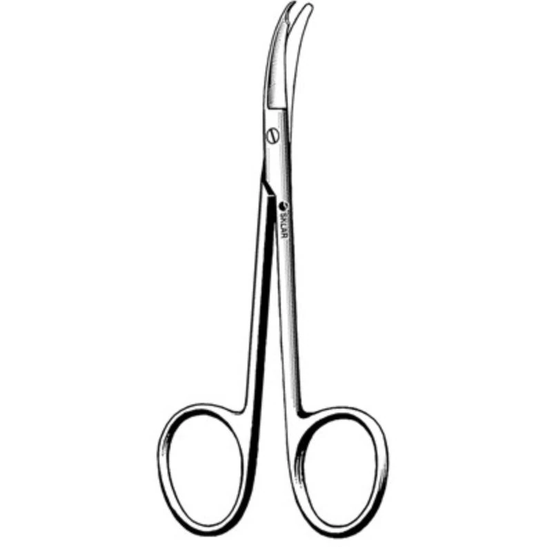 Sklar Instruments Shortbent Suture Scissors, Curved, 3-1/2", Stainless Steel, Non-Sterile, Disposable, 12/Box