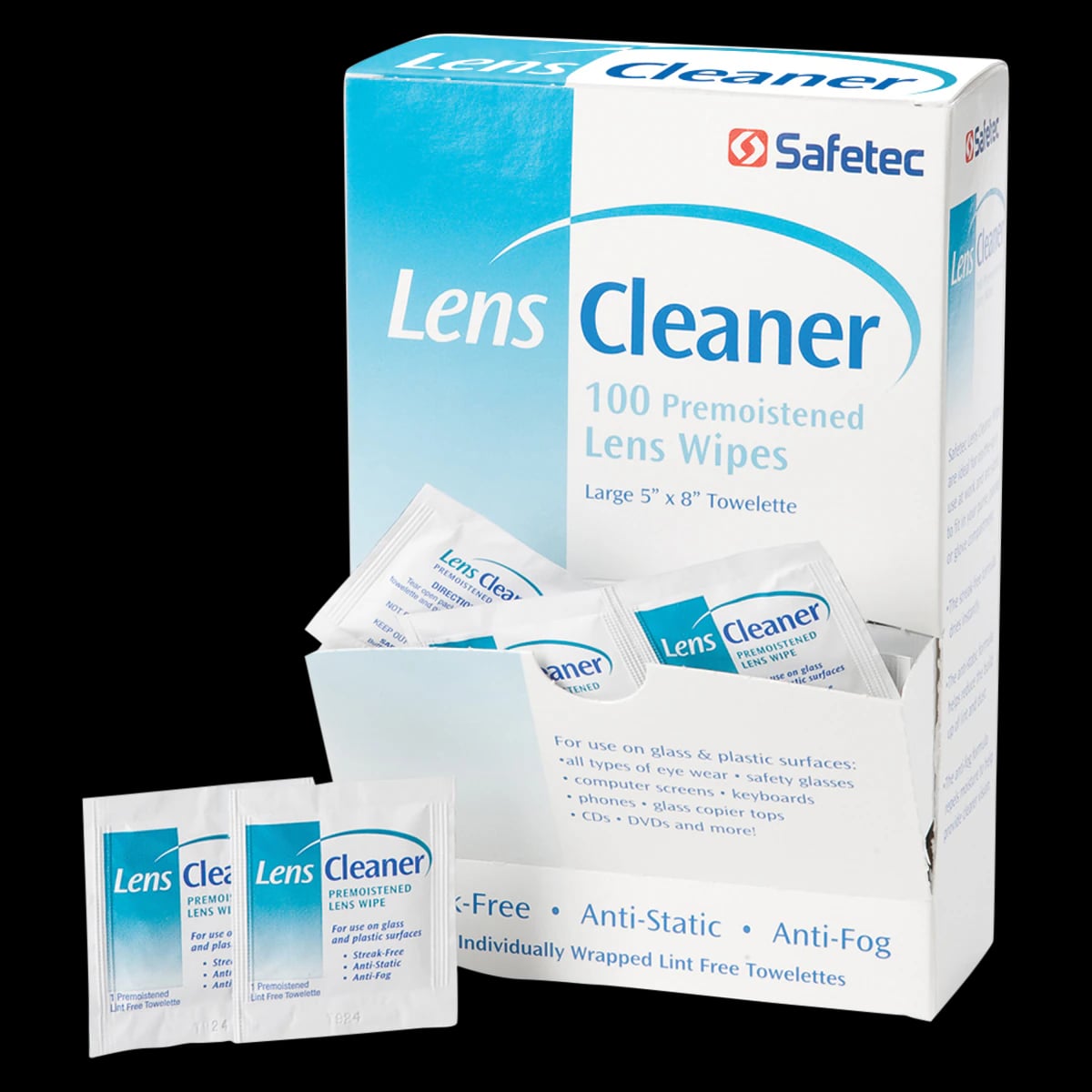 Safetec Lens Wipes, 100/Box