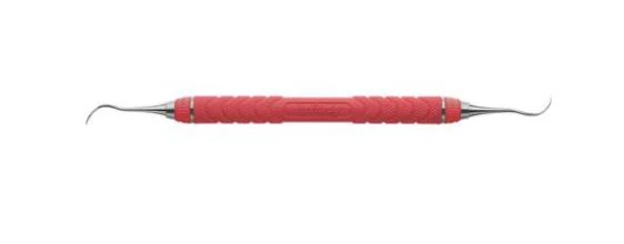 Hu-Friedy EverEdge 2.0 Nevi 4 Sickle Scaler, Lite, Double-Ended, C8 Resin Handle, Red, 1 Each