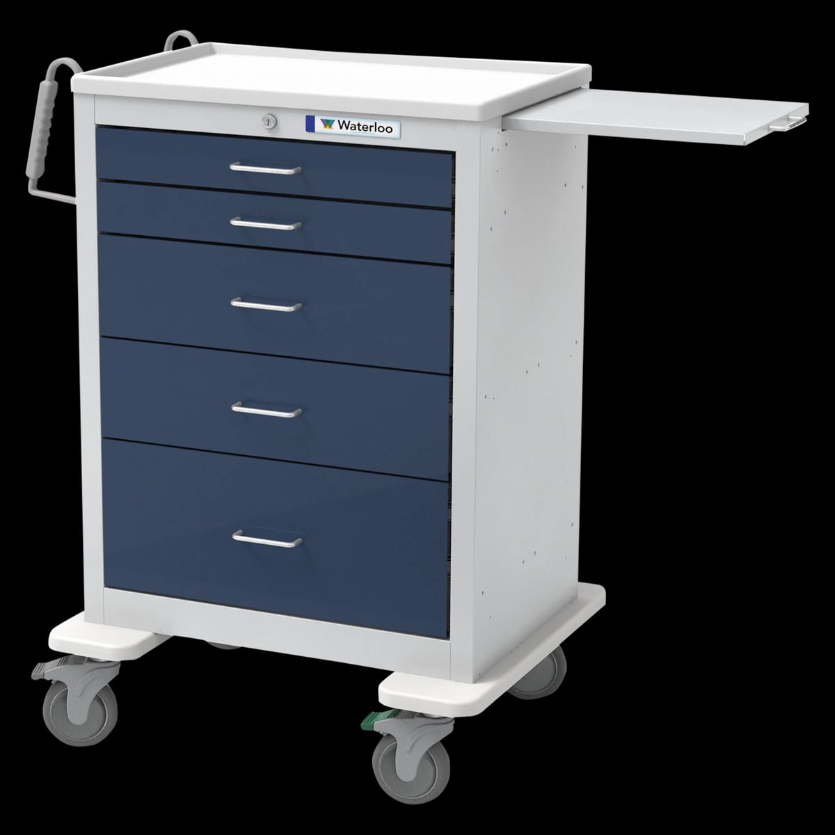 Waterloo Healthcare Anesthesia Cart, 5 Drawers with Key Lock, 4 Casters