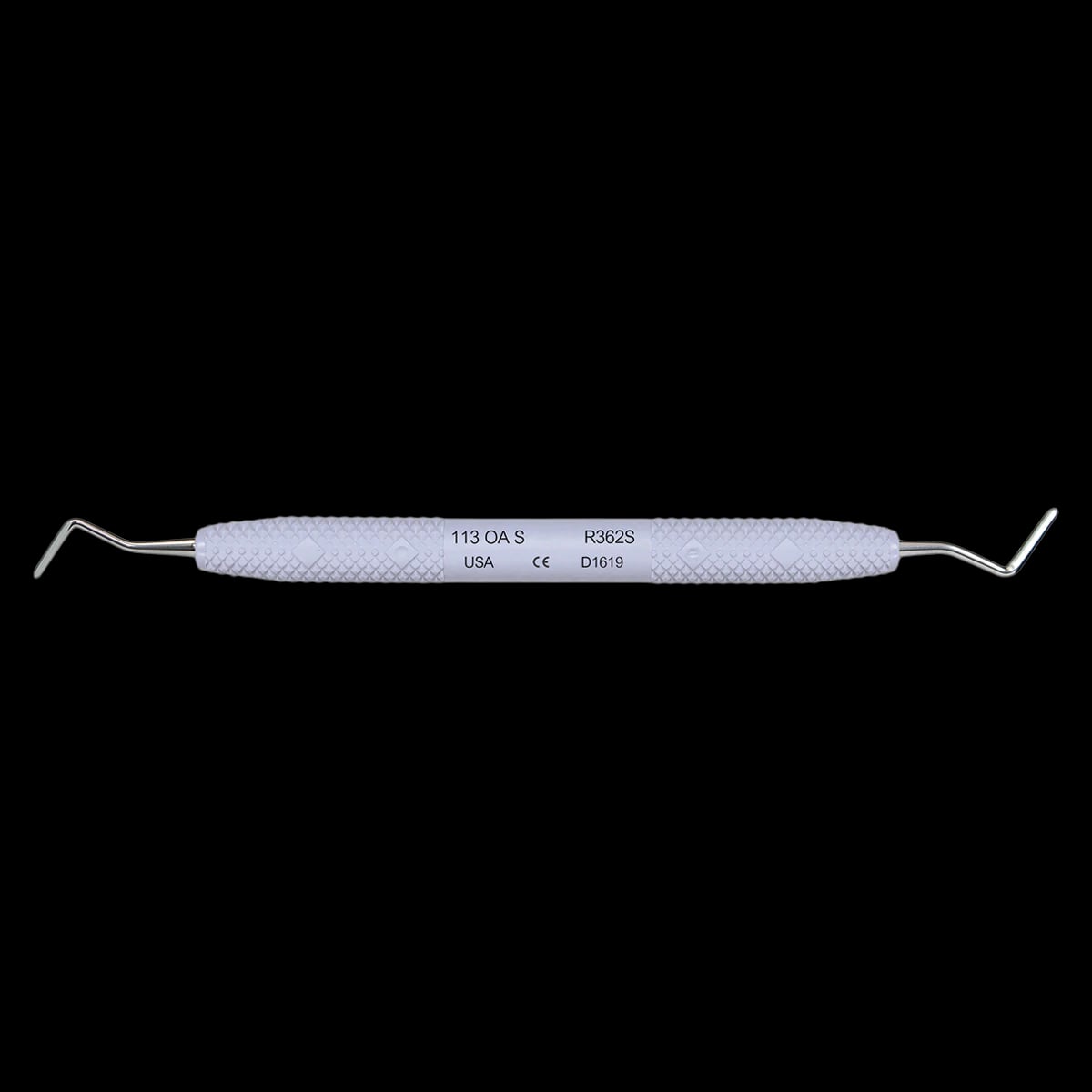 PDT 113 Off Angle Serrated Cord Packer, Double End, Alabaster Gray Resin Handle, R362S