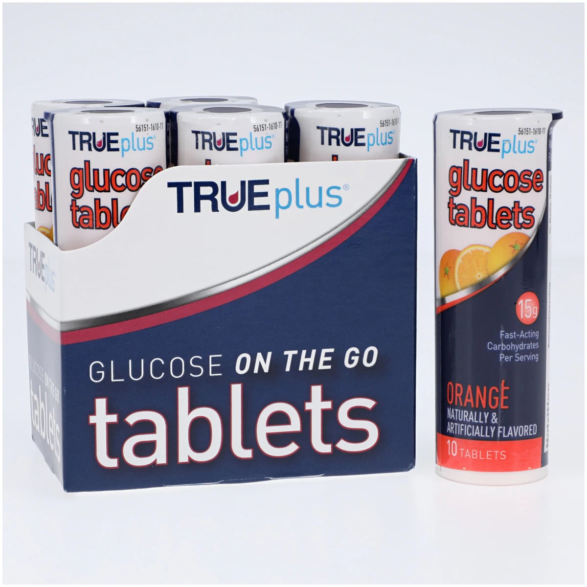 TRUEplus Glucose Tabs 15gm, Orange, 10x6/Ctn