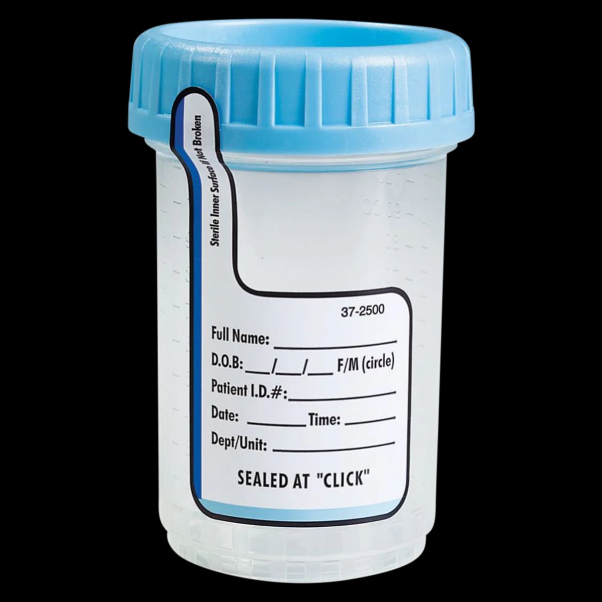 Cardinal Health ClikSeal Specimen Container, 4 oz, Polypropylene, Sterile, Clear, 200/Case