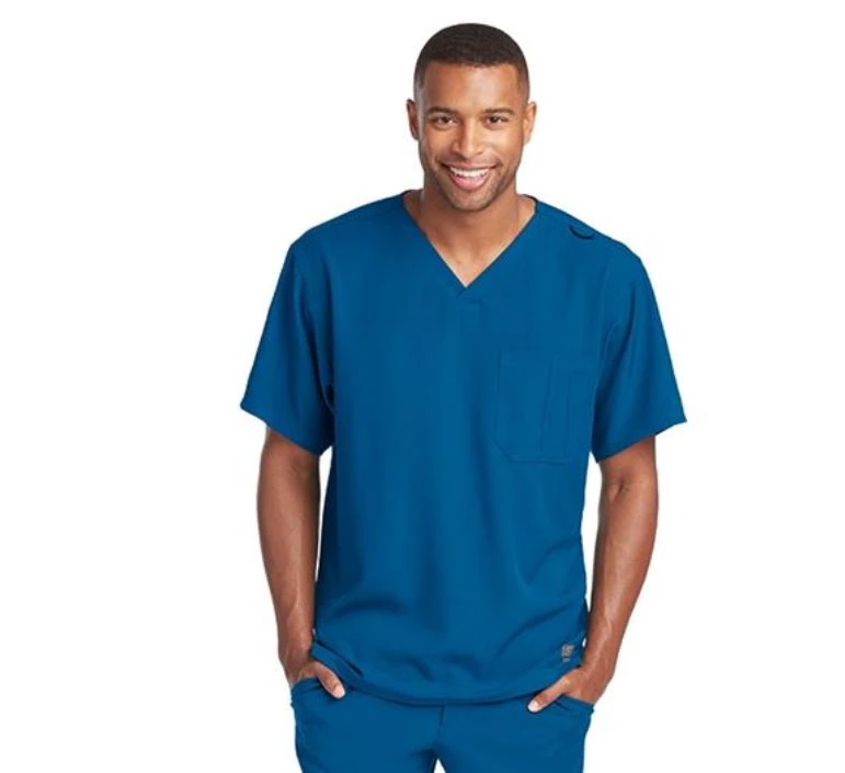 Skechers SK0112 V-Neck Scrub Top, 1 Pocket, Small, New Royal, Each