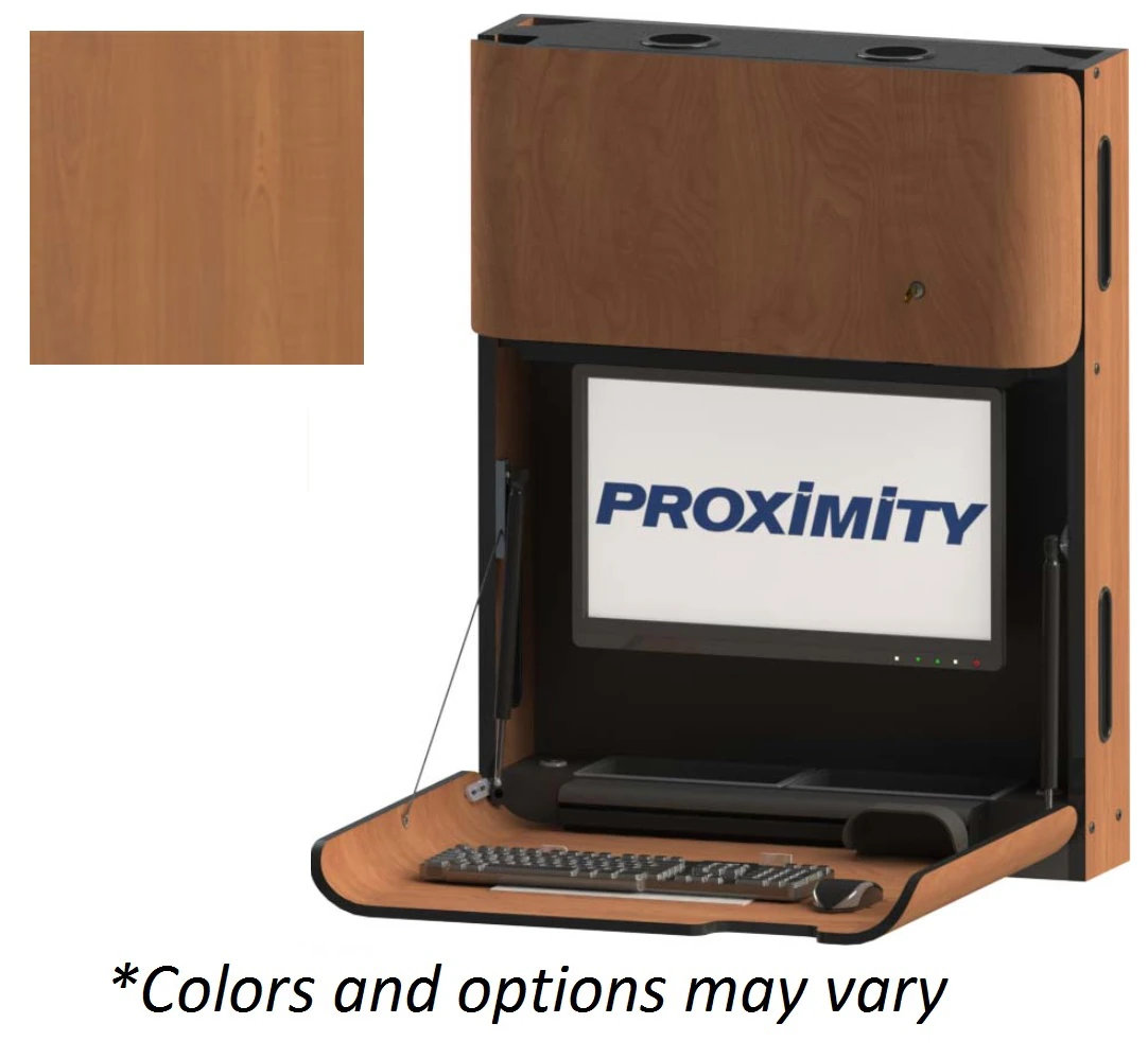 CLASSIC CXT-28-T Wall Mounted Computer Workstation, MDF Pear