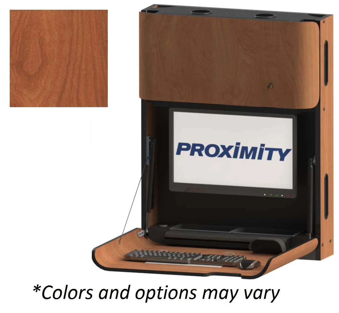 Classic CXT-28-T Wall Mounted Computer Workstation, MDF Wild Cherry Finish