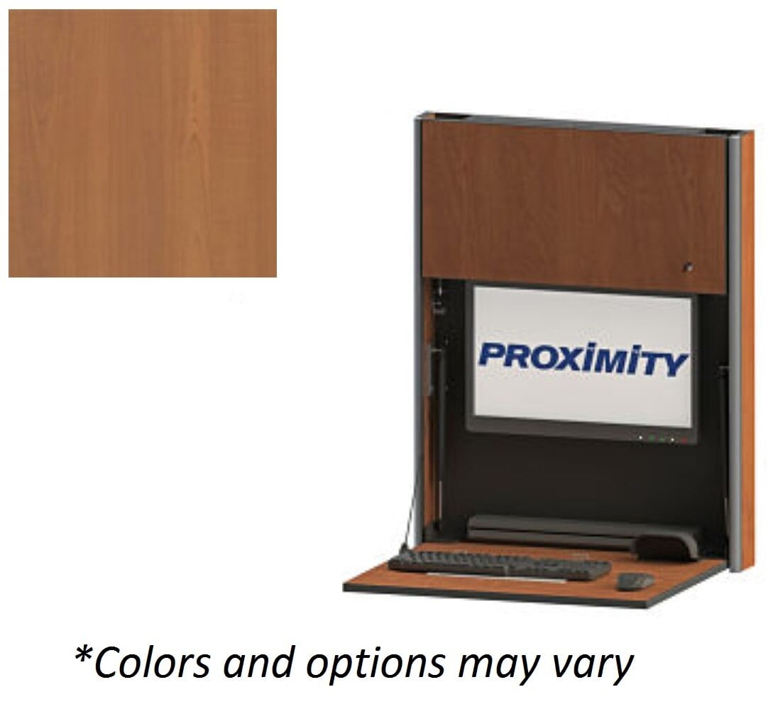 Embrace EXT-28-Slim Wall Mount Computer Workstation, MDF, Pearl