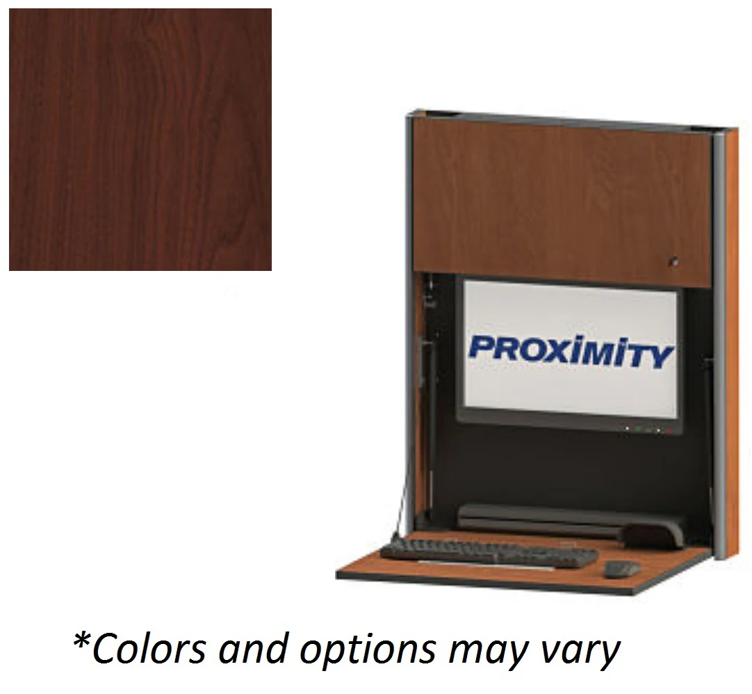 Embrace EXT-28-Slim Wall Mount Computer Workstation, MDF Walnut Finish