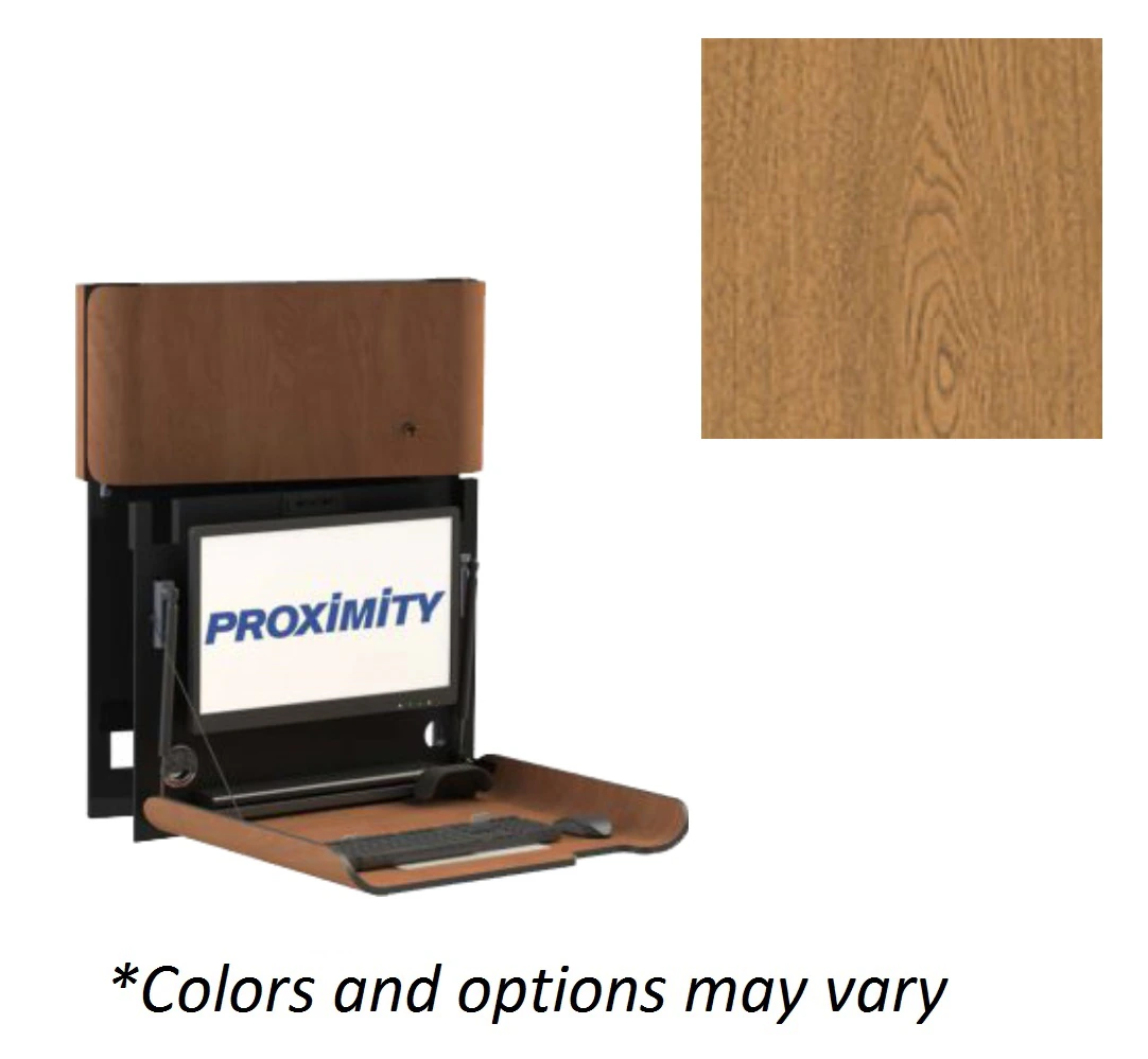 Classic CXT-28-Slim-RSVL Wall-Mounted Workstation, MDF Oak Finish