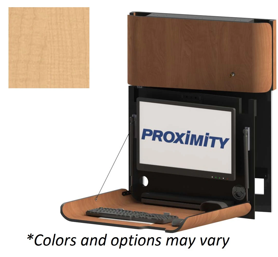 Classic CXT-28-Slim-LSVL Wall-Mounted Workstation, MDF Fusion Maple, CXT-28-SLIM-LSVL