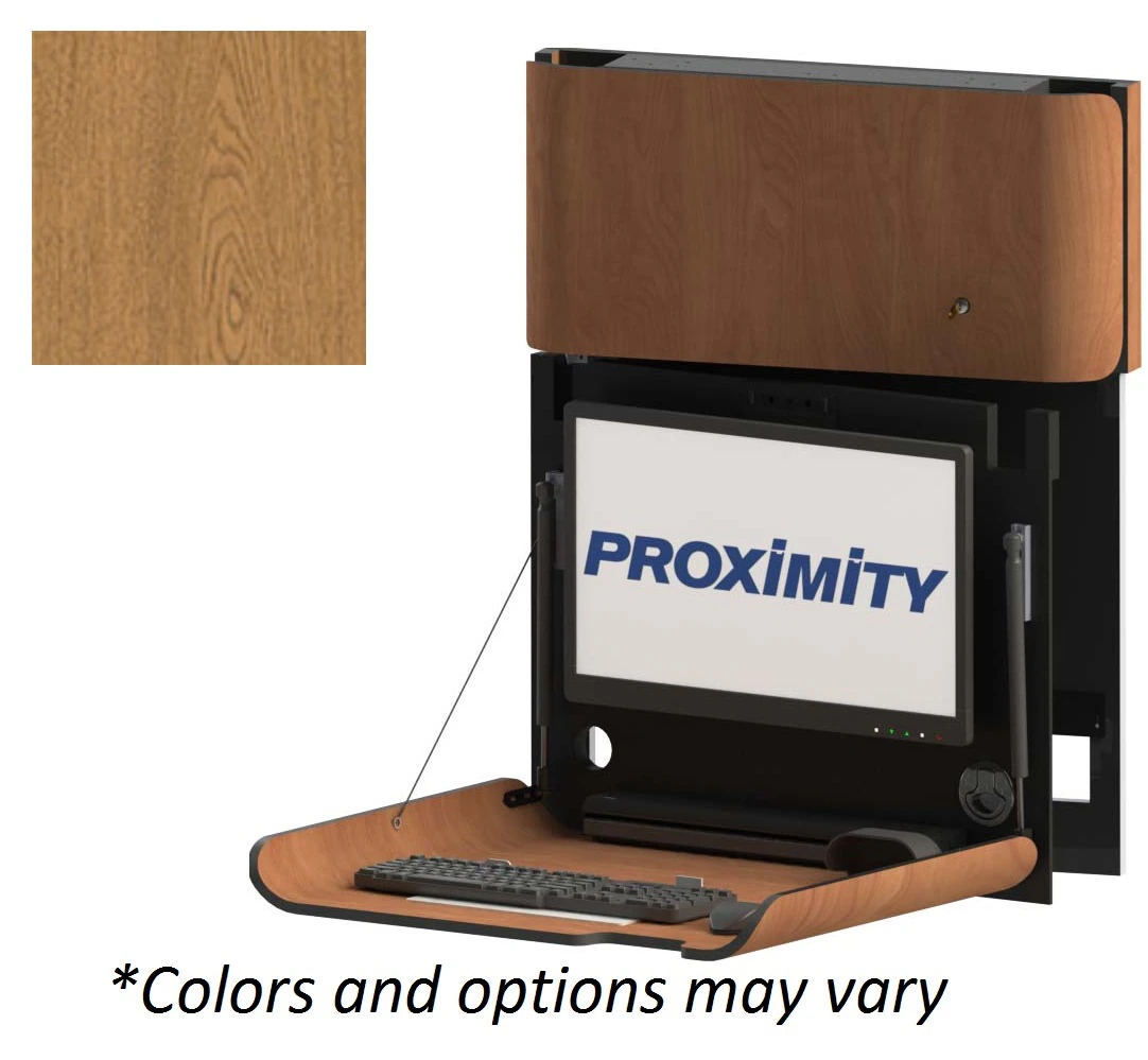 Classic CXT-28-Slim-LSVL Wall-Mounted Workstation, MDF Oak Finish