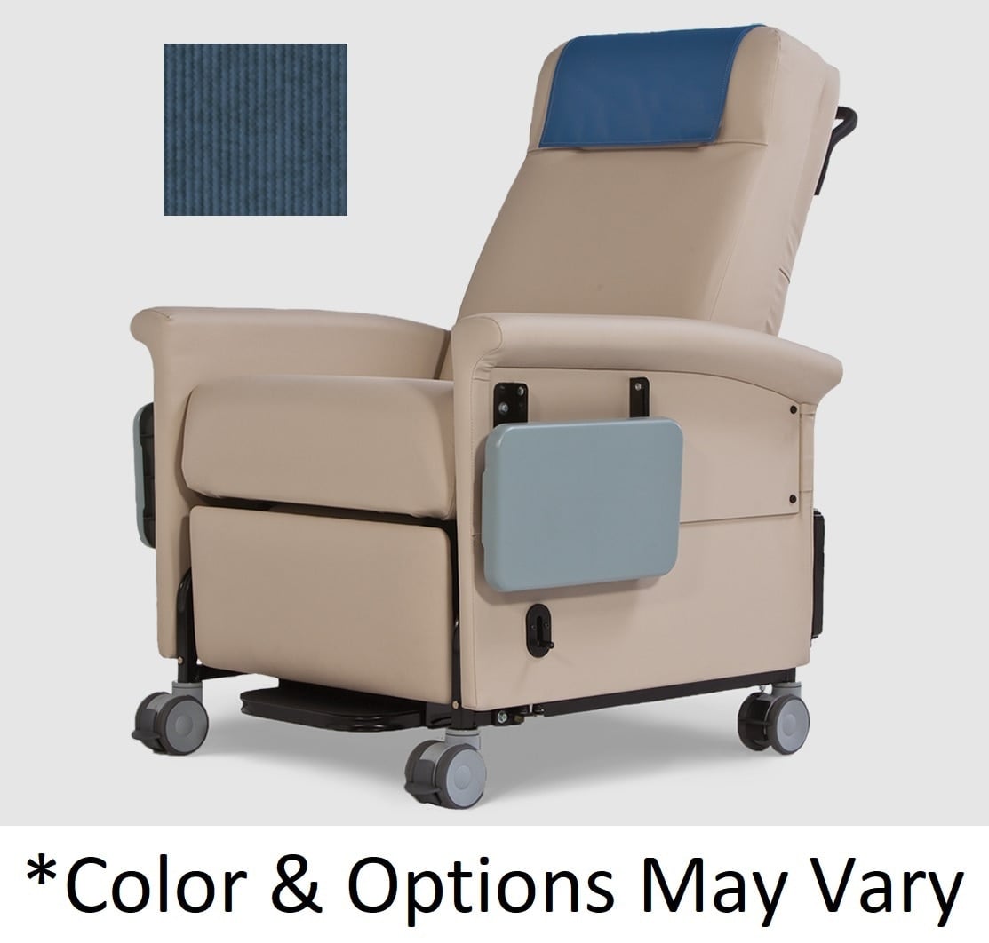 Champion Ascent 65 Series Transport Recliner, Manual, 300 lb Capacity, Bonnie Blue
