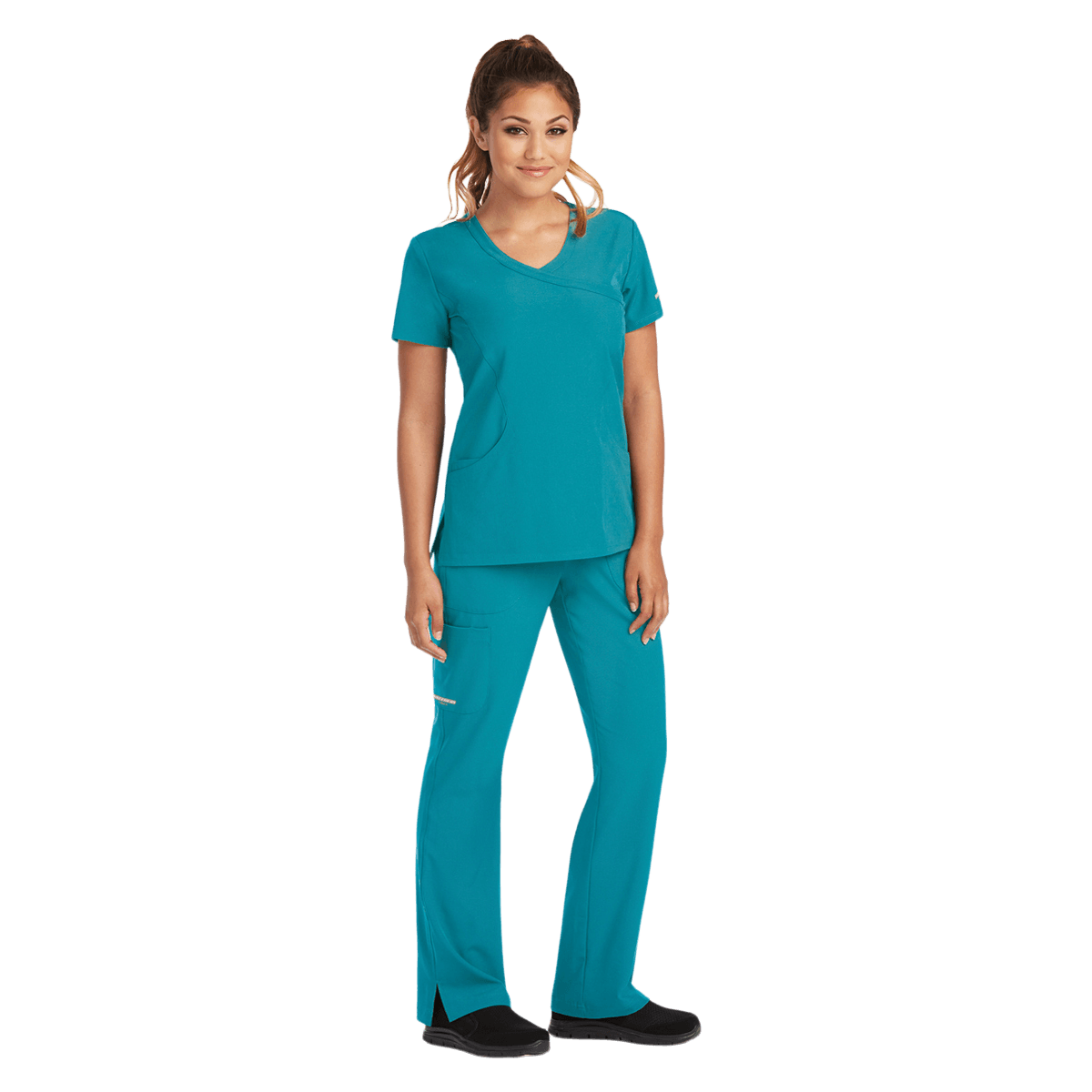 Skechers SK102 Women's Modern Fit Scrub Top, Teal, 2X Small, 25.5 in, Reusable