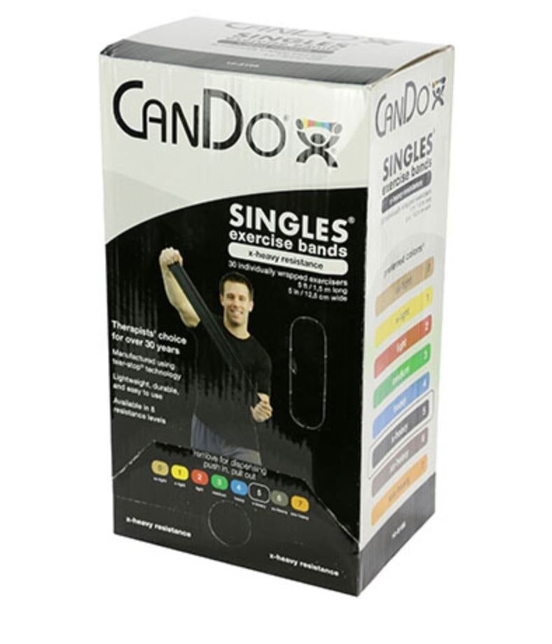 CanDo Exercise Band, 5 ft, Black, X-Heavy Resistance