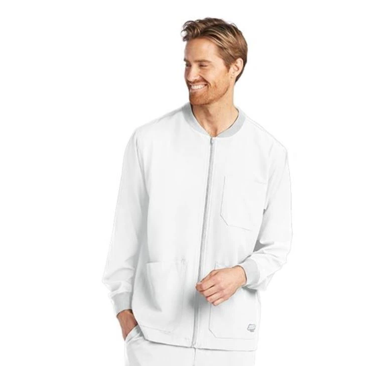 Skechers Warm-Up Jacket, Men's, White, 4X-Large, 94% Polyester/6% Spandex, Zip Front, 3 Pockets