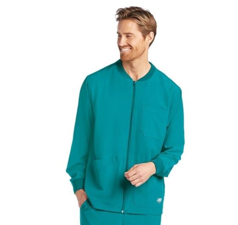 Skechers Warm-Up Jacket, Men's, Teal, 4X Large, Zip Front, 3 Pockets