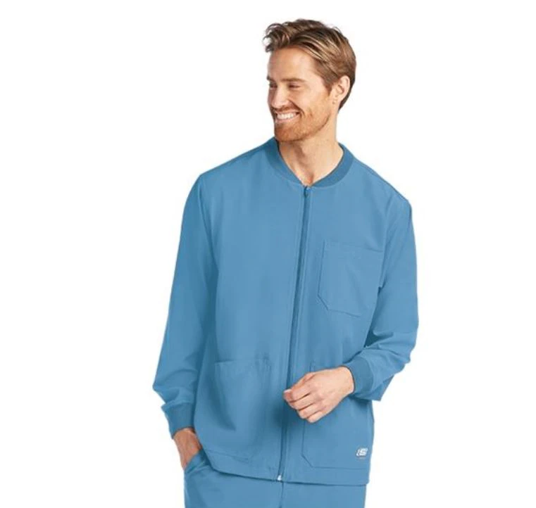 Skechers Warm-Up Jacket, Mens, 3X Large, Ceil, 94% Polyester / 6% Spandex, Zip Front, 3 Pockets