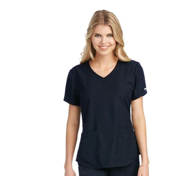 Skechers Scrub Top, Women's, V-Neck, Modern Fit, 3 Pockets, Small, Black, SK101