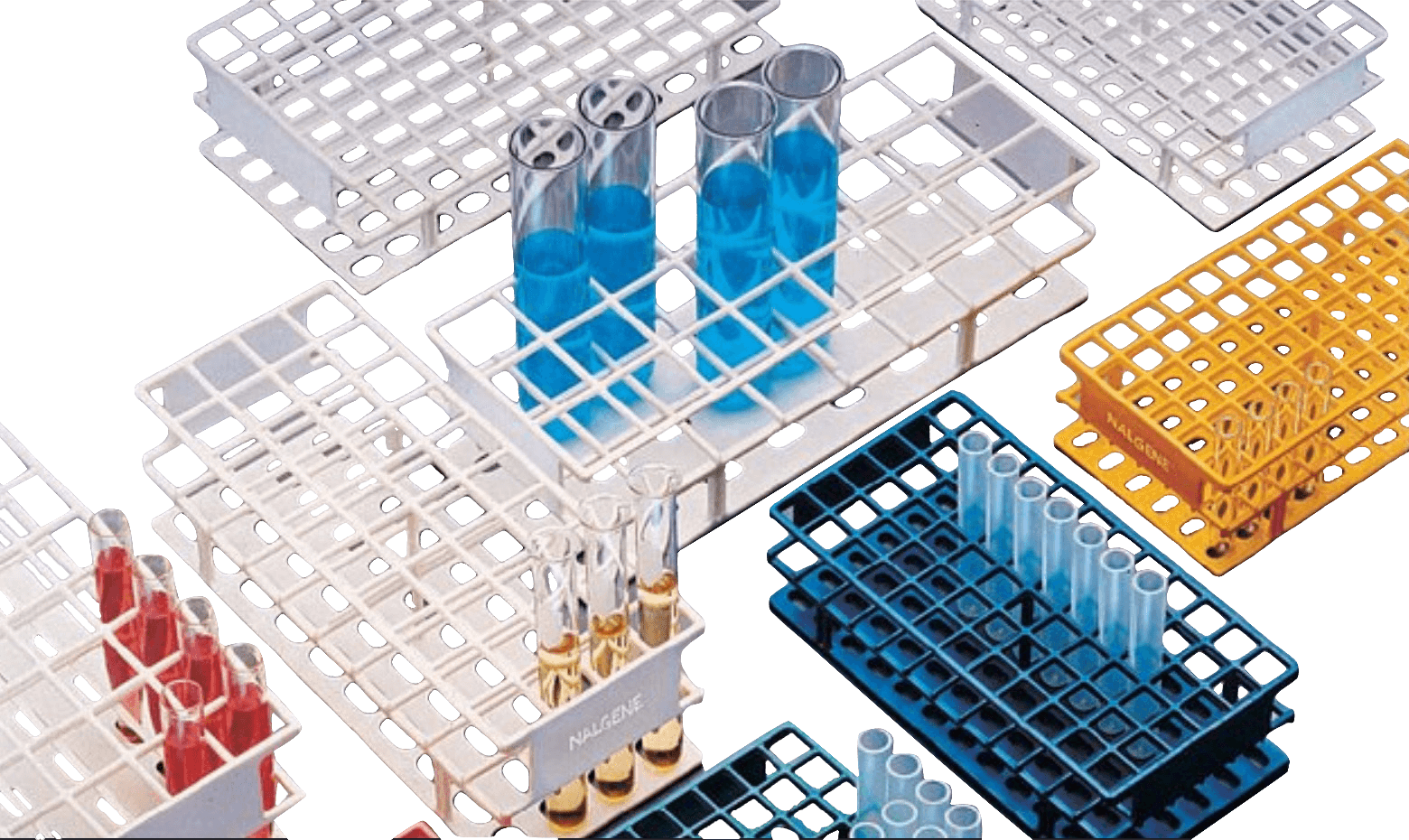 Thermo Fisher Scientific Test Tube Rack, Acetal Plastic, 72-Place, 16mm Tubes, Red, Unwired