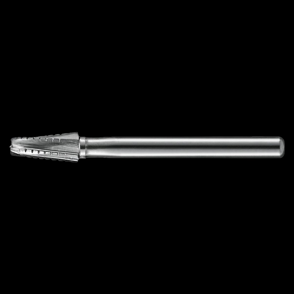 Kerr (KaVo Kerr) Carbide Bur #1703, Tapered Fissure, Round End, X-Cut, 6 Flutes, 2.1 mm Diameter, 4.5 mm Length, Handpiece Shank, 5/Pk