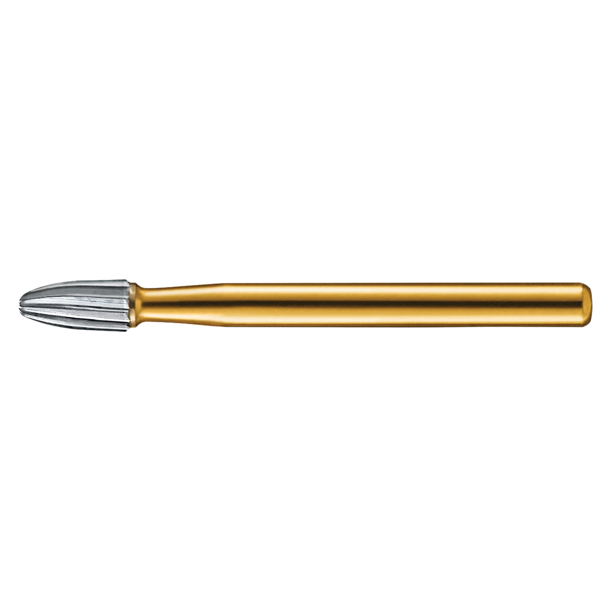 Kerr Trimming & Finishing Carbide Bur FG 7408, Egg Shape, 12 Flute, Friction Grip, 2.3 mm Diameter, 3.6 mm Length, 100/Pk, FG7408-KCC