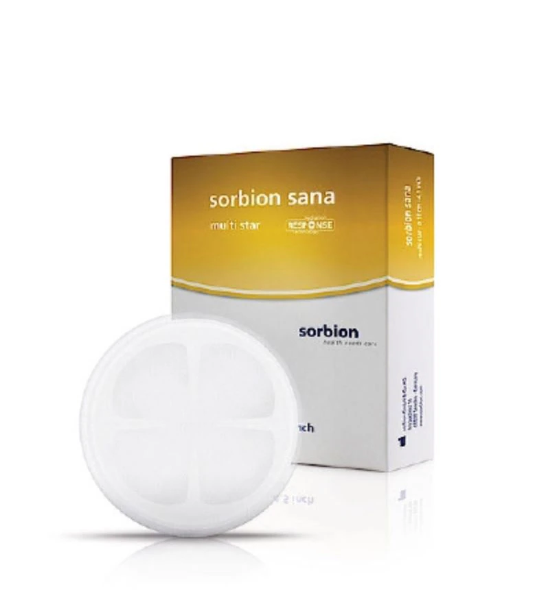 Cutimed Sorbact Foam Wound Dressing, 4.5" Round, Absorbable, Sorbion Sana Gentle