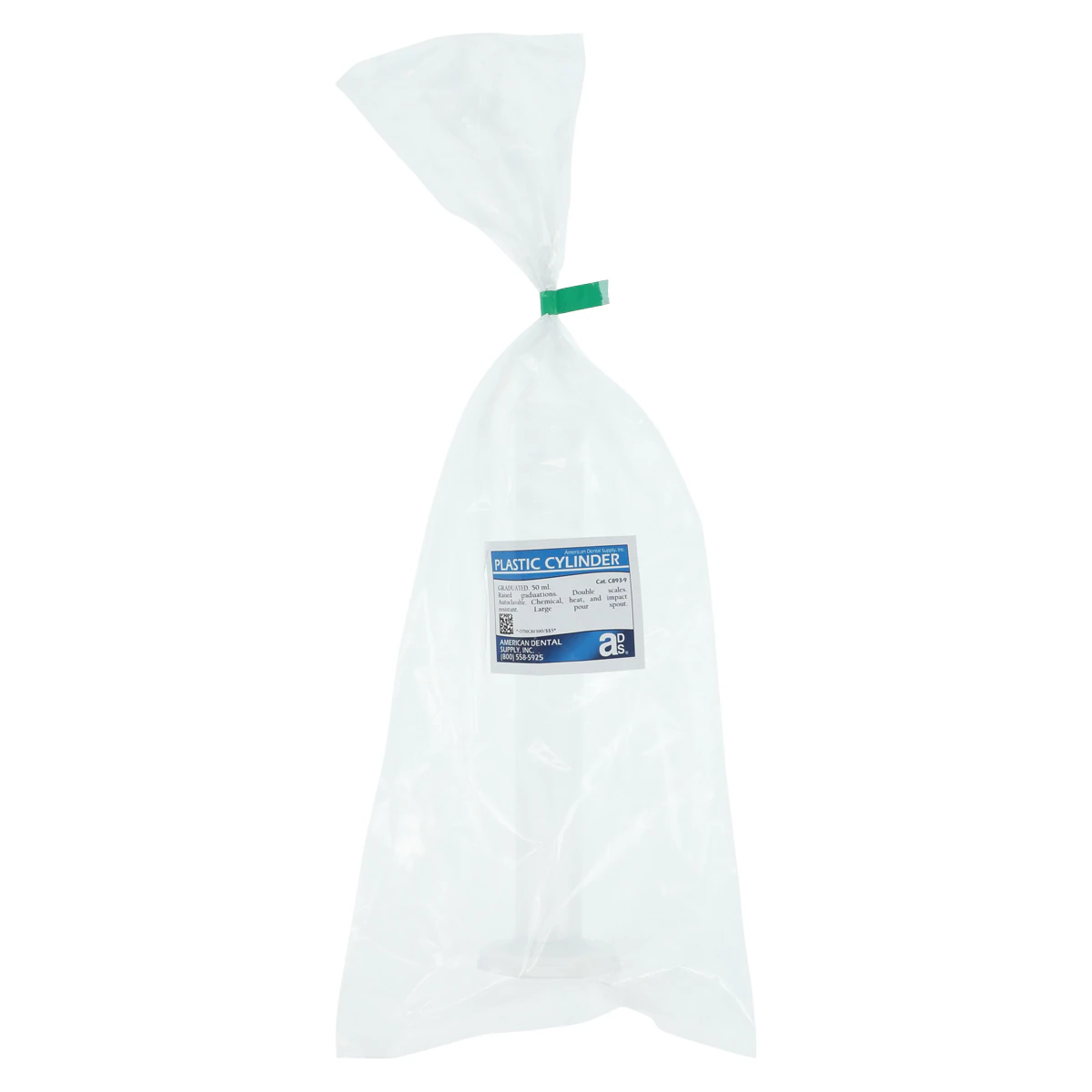 Plastic Graduated Cylinder, 50 mL, Translucent, Autoclavable