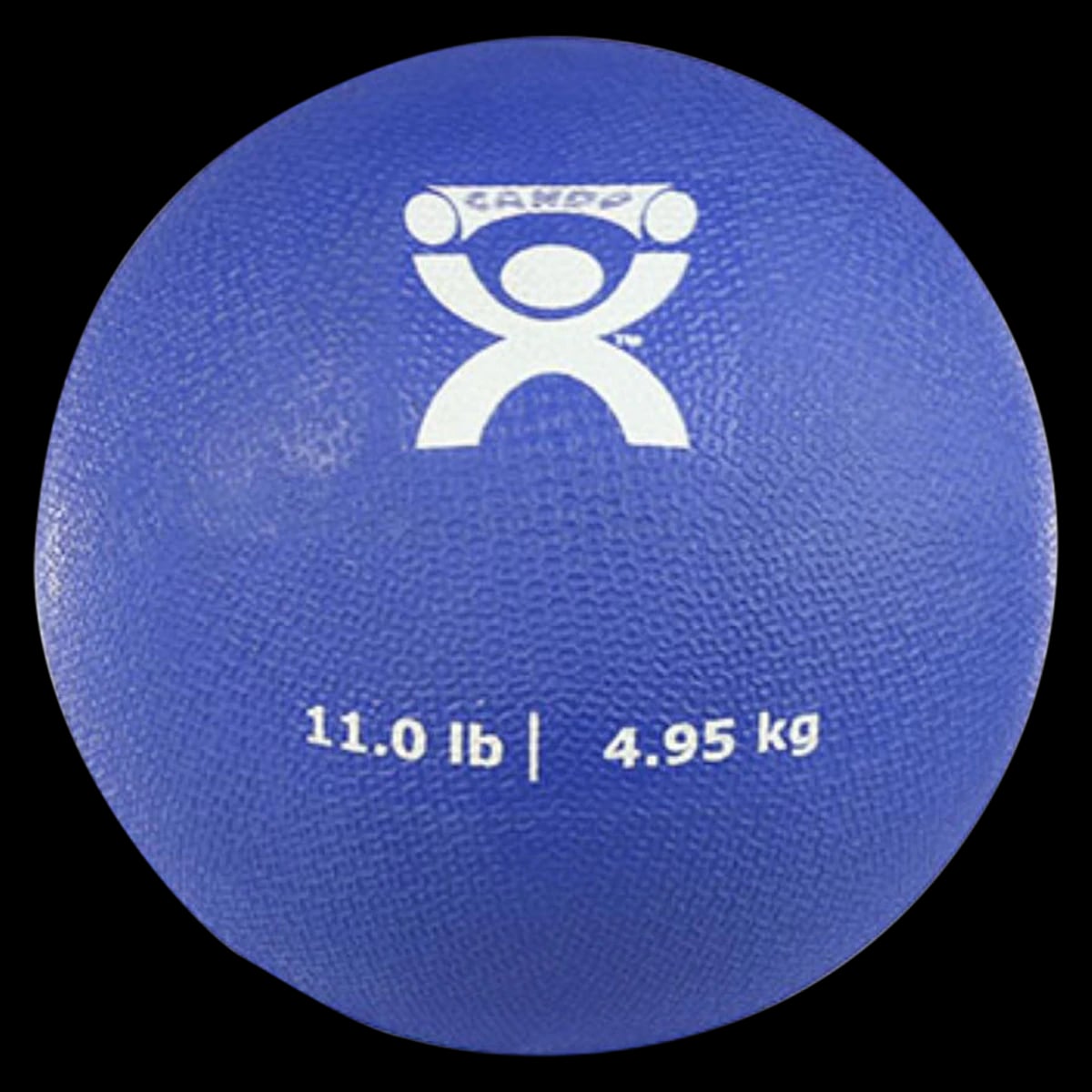 CanDo Medicine Ball, Rubber, 7" Diameter, Blue, 11 lb