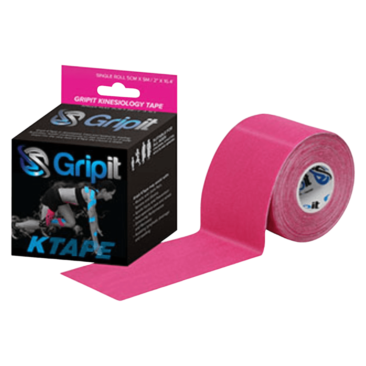 Strapit OG Kinesiology Tape, Cotton/Lycra/Spandex, 2" x 5.5yd, Pink, Latex-Free, Each