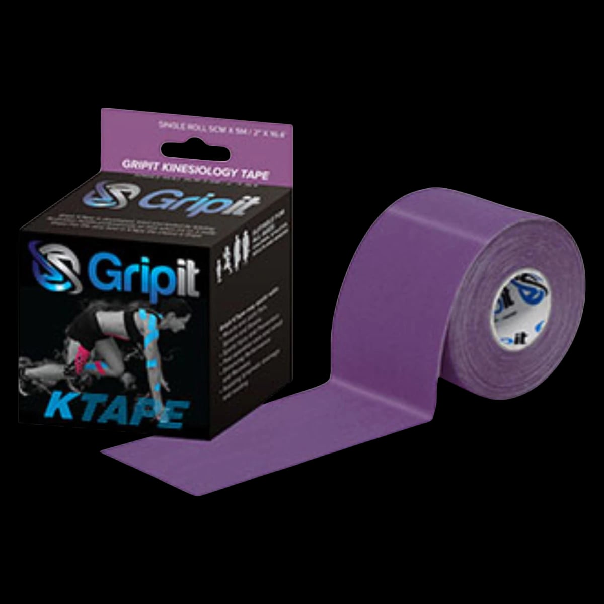 Strapit OG Kinesiology Tape, Cotton/Lycra/Spandex, 2" x 5.5yd, Purple, Latex-Free, 01KT0J0A3BDFDKH7M63R4ZT6G2