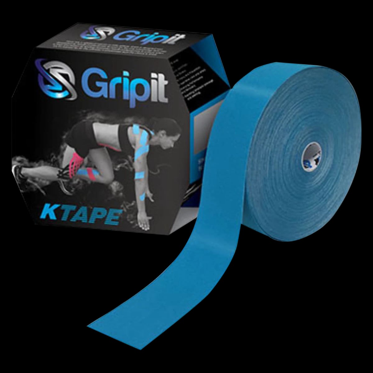 Strapit OG Kinesiology Tape, Cotton/Lycra/Spandex, 2" x 34 yd, Blue, Latex-Free, Each