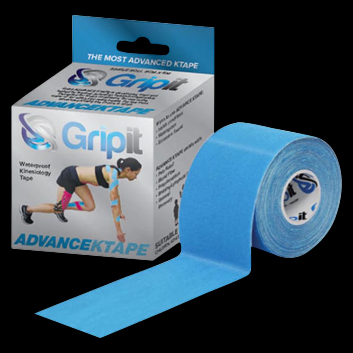 Strapit Advanced Kinesiology Tape, Viscose/Synthetic, 2" x 5.5 yd, Blue, Latex-Free, 01KT0J089TTYACEW77Q1JR2XRD