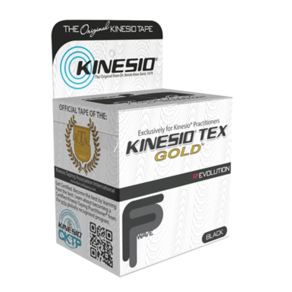 Togu Tex Gold FP Kinesiology Tape, Cotton, 2" x 5.5 yd, Black, Each