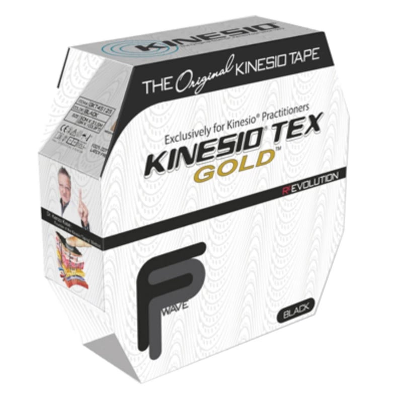 Togu Tex Gold FP Kinesiology Tape, Cotton, 2" x 34 yd, Black, Each
