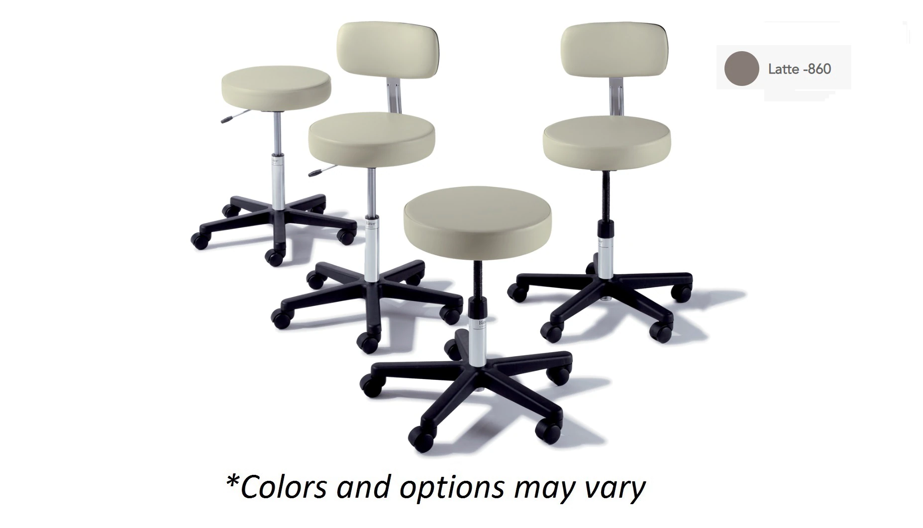 Midmark Ritter 270 Adjustable Basic Stool, Latte, 300 lb Capacity