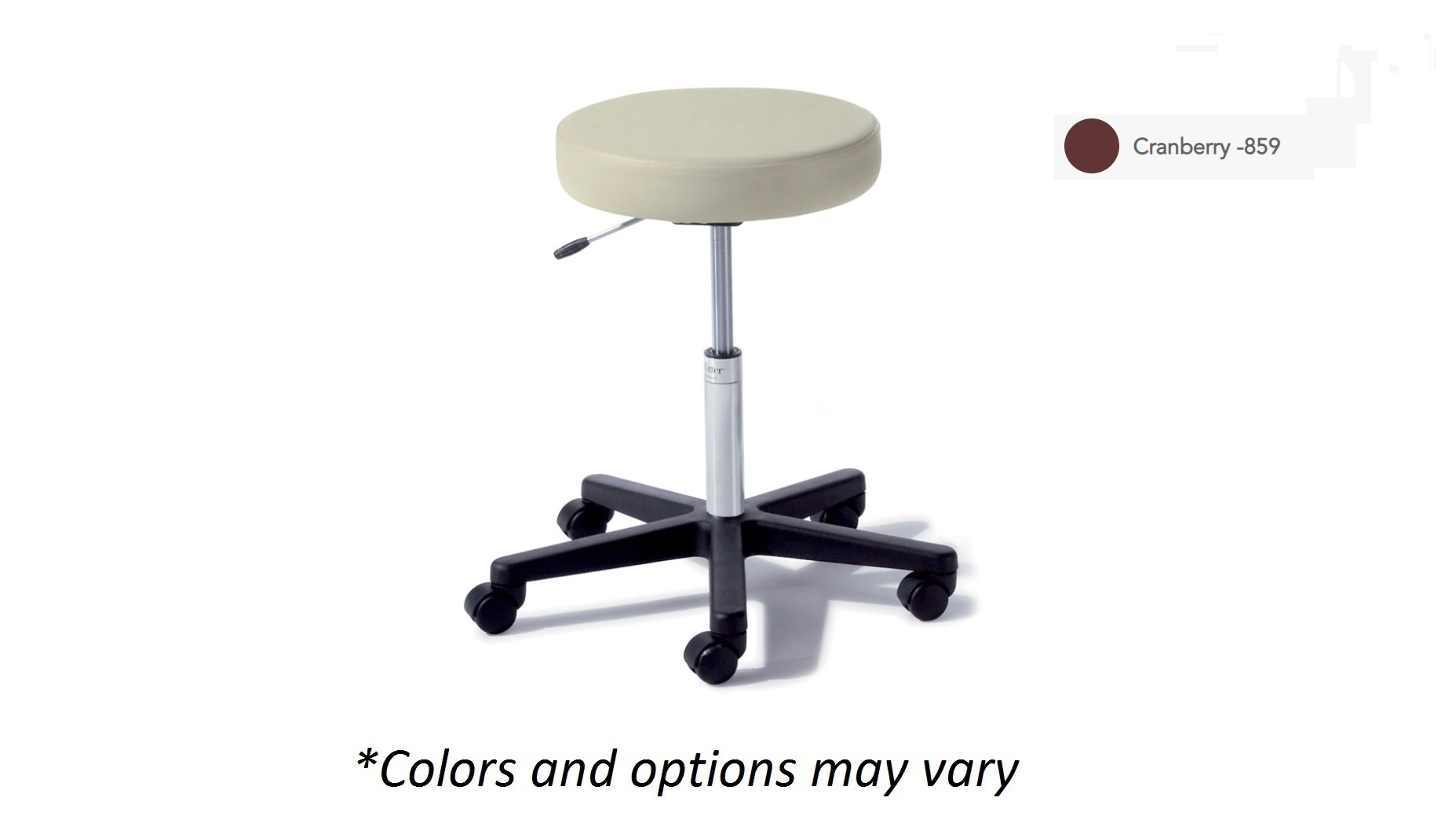 Midmark Ritter 272 Basic Adjustable Stool, Cranberry, 300 lb Capacity