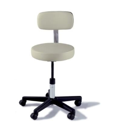 Midmark Ritter 271 Adjustable Basic Stool with Back, Obsidian, 225 lb Capacity