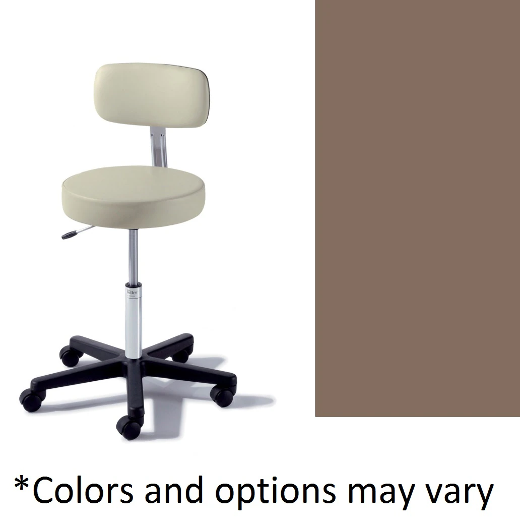 Midmark Ritter 273 Basic Exam Stool with Back, Robust Brown, 225 lb Capacity