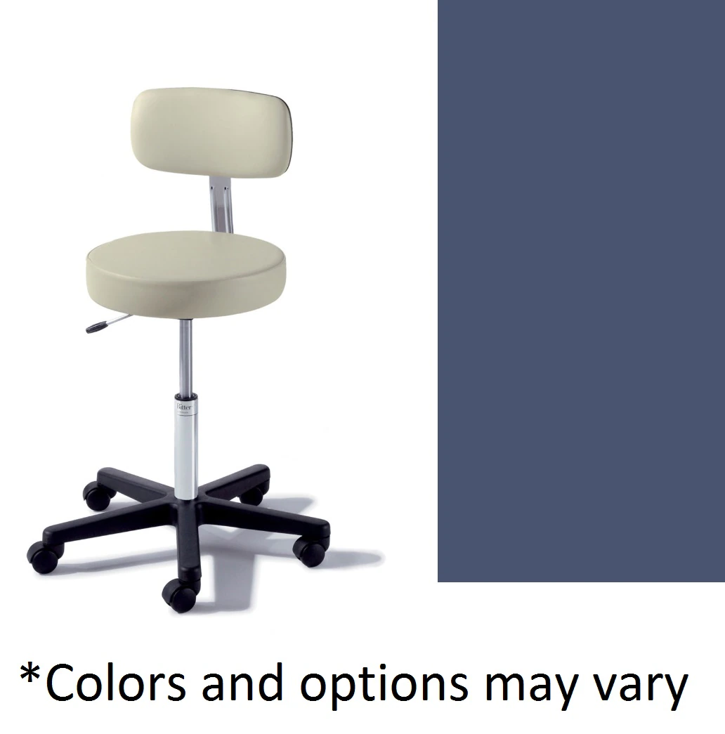Midmark Ritter 273 Basic Stool with Back, Soothing Blue, 225 lb Capacity