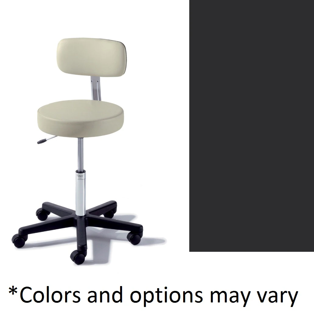 Midmark Ritter 273 Basic Stool with Back, Obsidian, 225 lb Capacity
