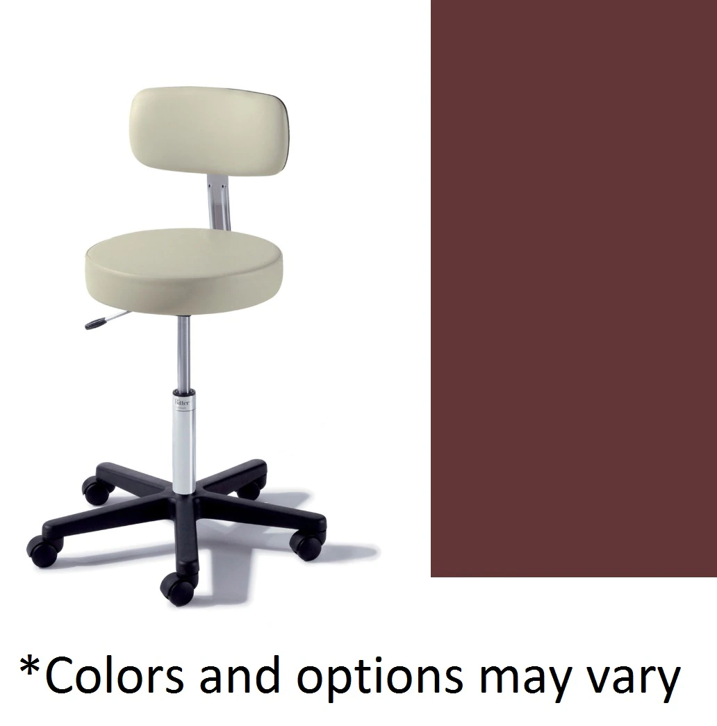 Midmark Ritter 273 Basic Stool with Back, Cranberry, 225 lb Capacity