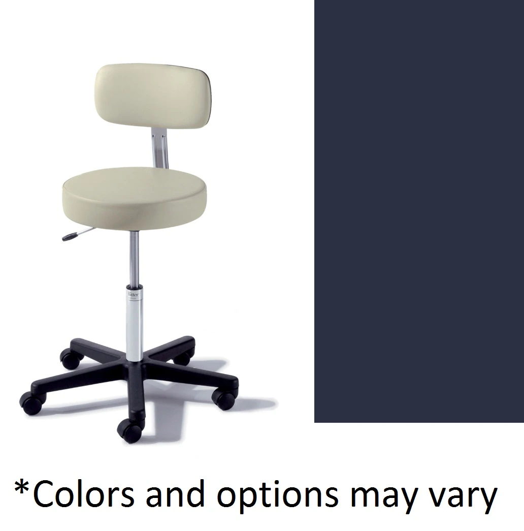 Midmark Ritter 273 UFree Basic Stool with Back, Harbor, 225 lb Capacity