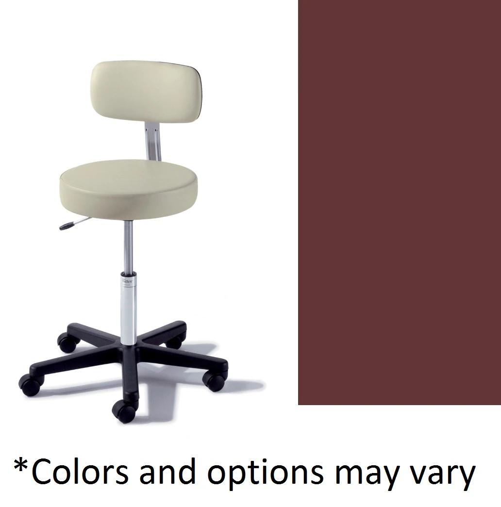 Midmark Ritter 273 UFree Basic Stool with Back, Ultrafree Cranberry, 225 lb Capacity