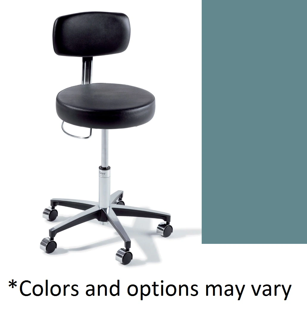 Midmark Ritter 277 Basic Stool with Back, Healing Waters, 225 lb Capacity